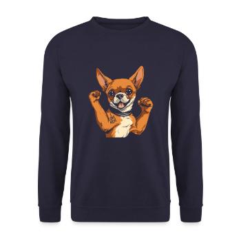 Chihuahua J’aime Maman - Sweat-shirt Unisexe - marine - Devant - Alina (178cm) & Michal (187cm)