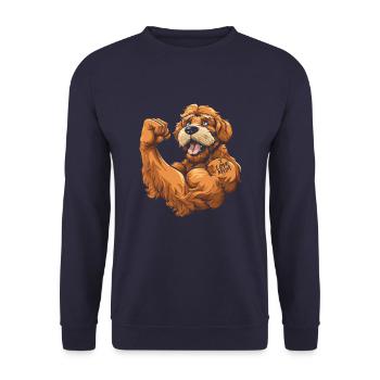 Golden Doodle I Love Mom - Unisex Sweatshirt - navy - Front - Alina (178cm) & Michal (187cm)