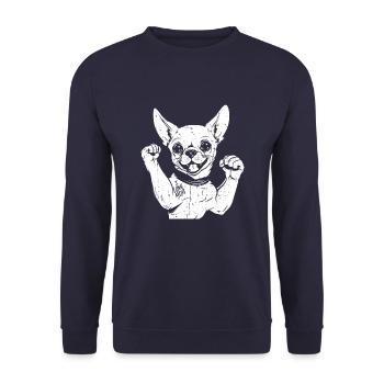 Chihuahua I Love Mom - Unisex Pullover - Navy - Vorne - Alina (178cm) & Michal (187cm)