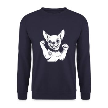 Chihuahua I Love Mom - Unisex Pullover - Navy - Vorne - Alina (178cm) & Michal (187cm)