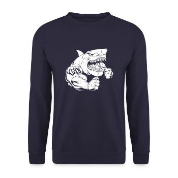 Requin biceps tatouage j’aime papa - Sweat-shirt Unisexe - marine - Devant - Alina (178cm) & Michal (187cm)