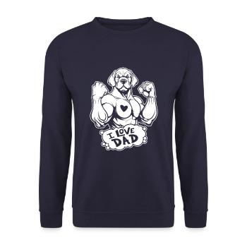 Labrador I Love Dad - Unisex Pullover - Navy - Vorne - Alina (178cm) & Michal (187cm)