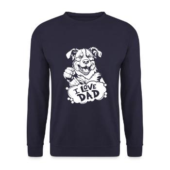 Border Collie J’aime Papa - Sweat-shirt Unisexe - marine - Devant - Alina (178cm) & Michal (187cm)