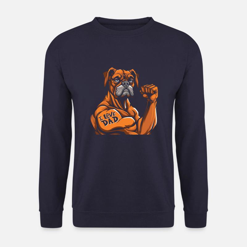 Boxer Hund Deutscher Boxer Bizeps Tattoo - Unisex Pullover - Navy