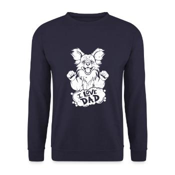 Papillon I Love Dad - Unisex Pullover - Navy - Vorne - Alina (178cm) & Michal (187cm)