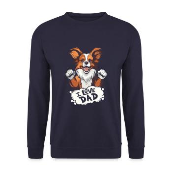 Papillon I Love Dad - Unisex Pullover - Navy - Vorne - Alina (178cm) & Michal (187cm)