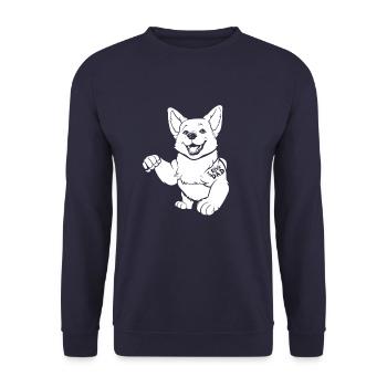 Corgi Biceps Tattoo I Love Dad - Unisex Sweatshirt - navy - Front - Alina (178cm) & Michal (187cm)