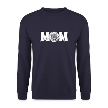 Sonnenblumen Mama Sunflower Mom - Unisex Pullover - Navy - Vorne - Alina (178cm) & Michal (187cm)