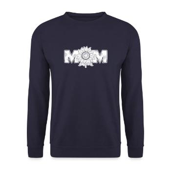 Sonnenblumen Mama Sunflower Mom - Unisex Pullover - Navy - Vorne - Alina (178cm) & Michal (187cm)