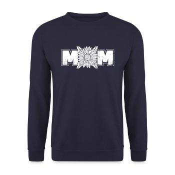 Sonnenblumen Mama Sunflower Mom - Unisex Pullover - Navy - Vorne - Alina (178cm) & Michal (187cm)