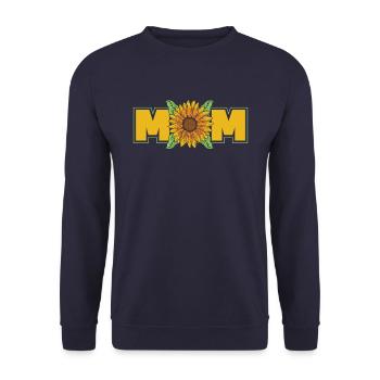 Sonnenblumen Mama Sunflower Mom - Unisex Pullover - Navy - Vorne - Alina (178cm) & Michal (187cm)
