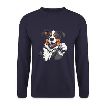 Border Collie Cool - Sweat-shirt Unisexe - marine - Devant - Alina (178cm) & Michal (187cm)