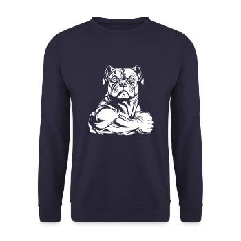 American Bully - Unisex Sweatshirt - navy - Front - Alina (178cm) & Michal (187cm)