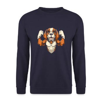 Beagle - Unisex Sweatshirt - navy - Front - Alina (178cm) & Michal (187cm)