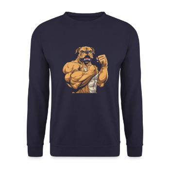 Bouledogue de fitness - Sweat-shirt Unisexe - marine - Devant - Alina (178cm) & Michal (187cm)