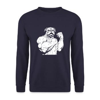 Fitness Bulldog - Unisex Sweatshirt - navy - Front - Alina (178cm) & Michal (187cm)