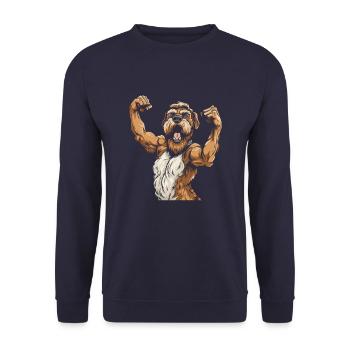 Fitness Wheaten Terrier Dog - Unisex Sweatshirt - navy - Front - Alina (178cm) & Michal (187cm)