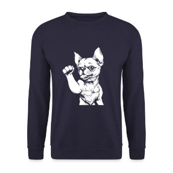 Fitness Chihuahua Dog - Unisex Sweatshirt - navy - Front - Alina (178cm) & Michal (187cm)
