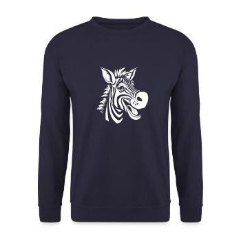 Zebra - Unisex Sweatshirt - navy - Front - Alina (178cm) & Michal (187cm)