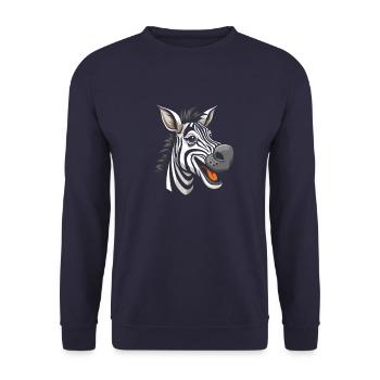 Zebra - Unisex Sweatshirt - navy - Front - Alina (178cm) & Michal (187cm)