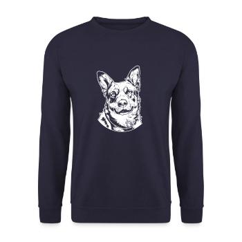 Australischer Rinderhund - Unisex Pullover - Navy - Vorne - Alina (178cm) & Michal (187cm)