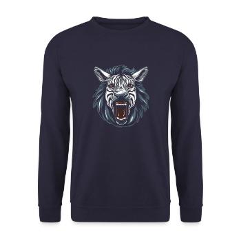Zebra - Unisex Sweatshirt - navy - Front - Alina (178cm) & Michal (187cm)