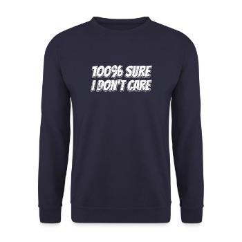 Humour noir Drôle Je m’en fous - Sweat-shirt Unisexe - marine - Devant - Alina (178cm) & Michal (187cm)