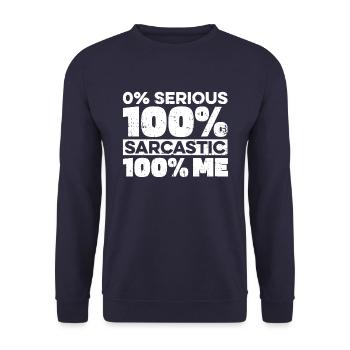 Humour noir Drôle Je m’en fous - Sweat-shirt Unisexe - marine - Devant - Alina (178cm) & Michal (187cm)