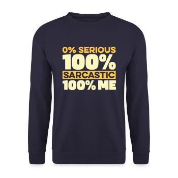 Schwarzer Humor I Dont Care - Unisex Pullover - Navy - Vorne - Alina (178cm) & Michal (187cm)