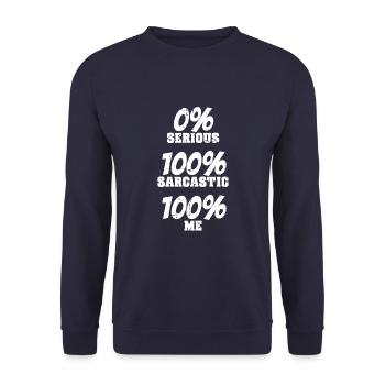 Schwarzer Humor Lustig I Dont Care - Unisex Pullover - Navy - Vorne - Alina (178cm) & Michal (187cm)