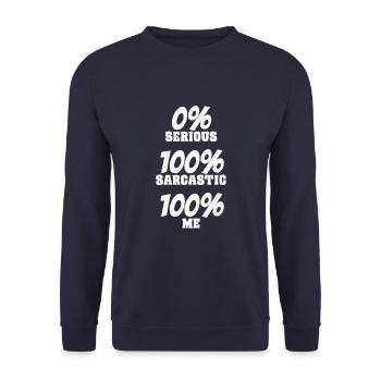 Humour noir Drôle Je m’en fous - Sweat-shirt Unisexe - marine - Devant - Alina (178cm) & Michal (187cm)