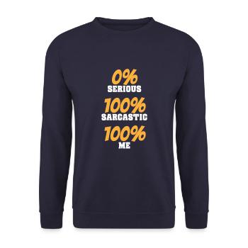 Humour noir Drôle Je m’en fous - Sweat-shirt Unisexe - marine - Devant - Alina (178cm) & Michal (187cm)
