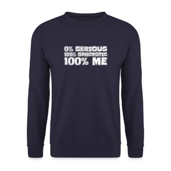 Schwarzer Humor Lustig I Dont Care - Unisex Pullover - Navy - Vorne - Alina (178cm) & Michal (187cm)