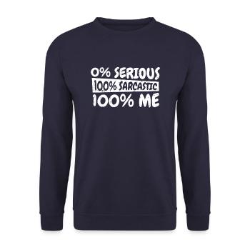 Schwarzer Humor Lustig I Dont Care - Unisex Pullover - Navy - Vorne - Alina (178cm) & Michal (187cm)