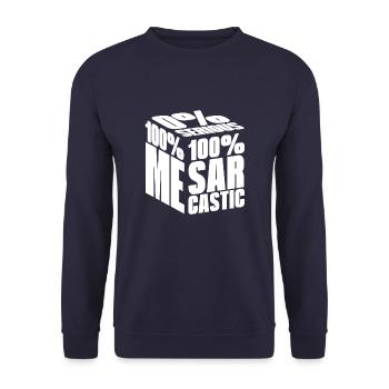 Humour noir Drôle Je m’en fous - Sweat-shirt Unisexe - marine - Devant - Alina (178cm) & Michal (187cm)