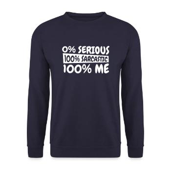 Schwarzer Humor Witzig I Dont Care - Unisex Pullover - Navy - Vorne - Alina (178cm) & Michal (187cm)
