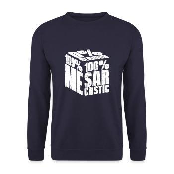 Schwarzer Humor Lustig I Dont Care - Unisex Pullover - Navy - Vorne - Alina (178cm) & Michal (187cm)