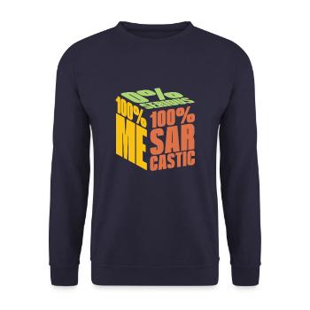 Schwarzer Humor I Dont Care - Unisex Pullover - Navy - Vorne - Alina (178cm) & Michal (187cm)