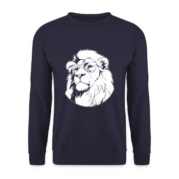 Lion - Sweat-shirt Unisexe - marine - Devant - Alina (178cm) & Michal (187cm)