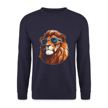 Lunettes de soleil Lion - Sweat-shirt Unisexe - marine - Devant - Alina (178cm) & Michal (187cm)