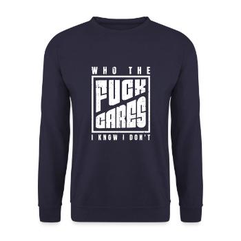 Humour noir Drôle Je m’en fous - Sweat-shirt Unisexe - marine - Devant - Alina (178cm) & Michal (187cm)