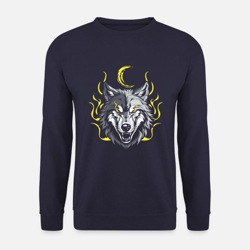 Wolf Mond Phase Lunar Wolf - Unisex Pullover - Navy