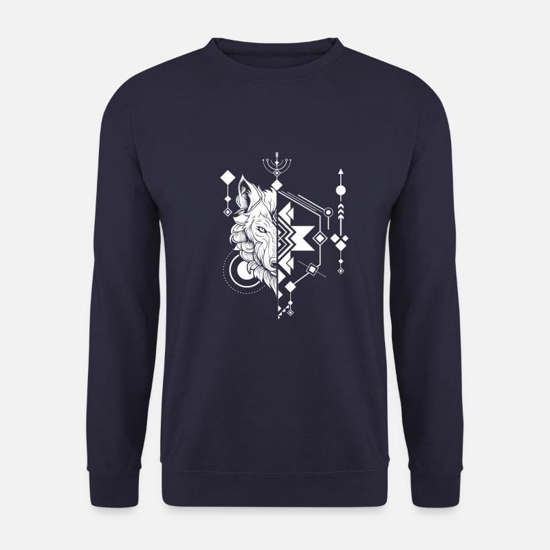 Wolf Abstrakt Polygon Geometrical Wolf - Unisex Pullover - Navy