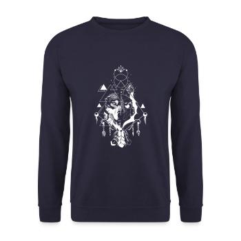 Loup Abstrait Géométrique Polygone Loup - Sweat-shirt Unisexe - marine - Devant - Alina (178cm) & Michal (187cm)
