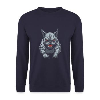 French Bulldog Wütend - Unisex Pullover - Navy - Vorne - Alina (178cm) & Michal (187cm)