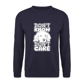 Golden Retriever Drôle Je ne sais pas Je m’en fous - Sweat-shirt Unisexe - marine - Devant - Alina (178cm) & Michal (187cm)