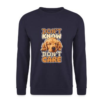 Golden Retriever Drôle Je ne sais pas Je m’en fous - Sweat-shirt Unisexe - marine - Devant - Alina (178cm) & Michal (187cm)