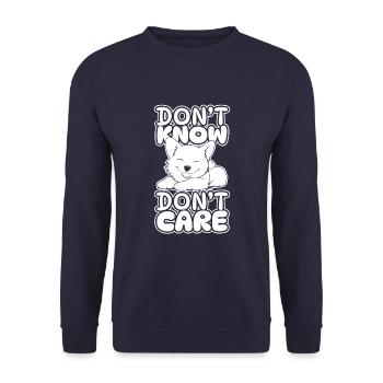 Shiba Inu Drôle Ne Pas Savoir Ne Pas Se Soucier - Sweat-shirt Unisexe - marine - Devant - Alina (178cm) & Michal (187cm)