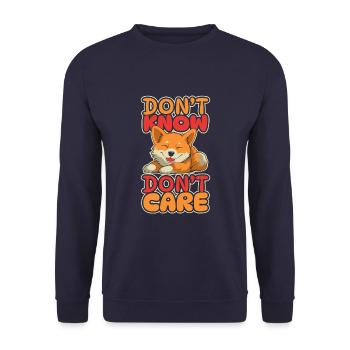 Shiba Inu Drôle Ne Pas Savoir Ne Pas Se Soucier - Sweat-shirt Unisexe - marine - Devant - Alina (178cm) & Michal (187cm)