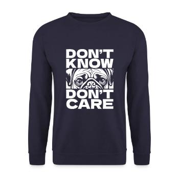 Carlin Chien Drôle Ne Pas Savoir Ne Pas Se Soucier - Sweat-shirt Unisexe - marine - Devant - Alina (178cm) & Michal (187cm)